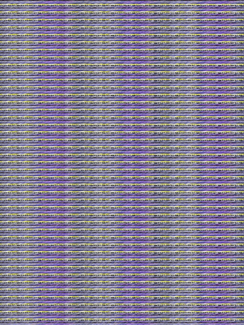 #000000000 GARBLED: An entirely garbled piece with yellow and purple vertical color fields, but mostly horizontal black and white glitch lines.