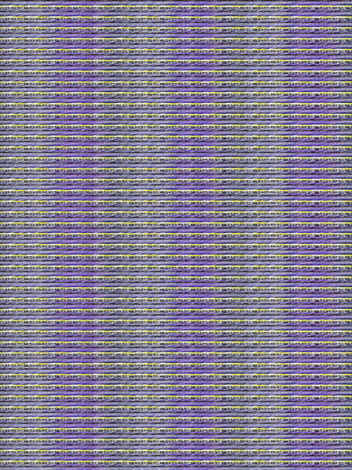 #000000000 GARBLED: An entirely garbled piece with yellow and purple vertical color fields, but mostly horizontal black and white glitch lines.