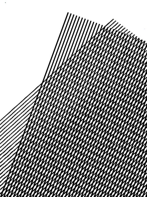 #003: Black and white glitch art of two sets of parallel lines intersecting.