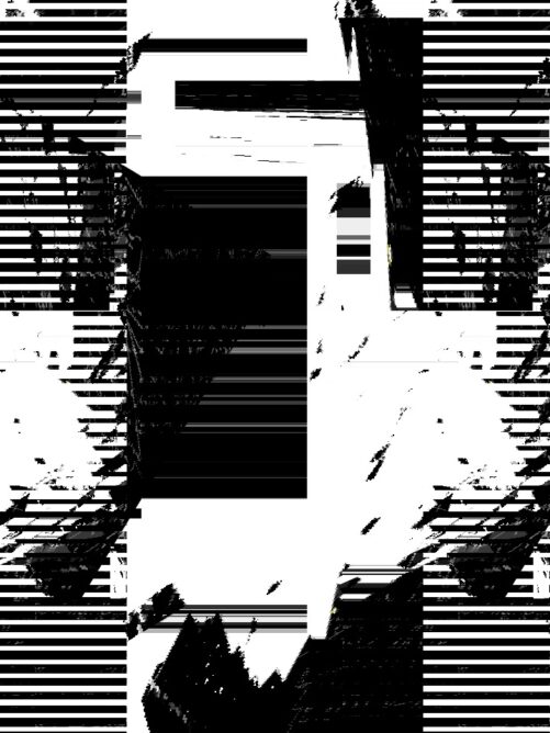 #037: A black and white windswept piece of glitch art with thick horizontal lines on the sides.