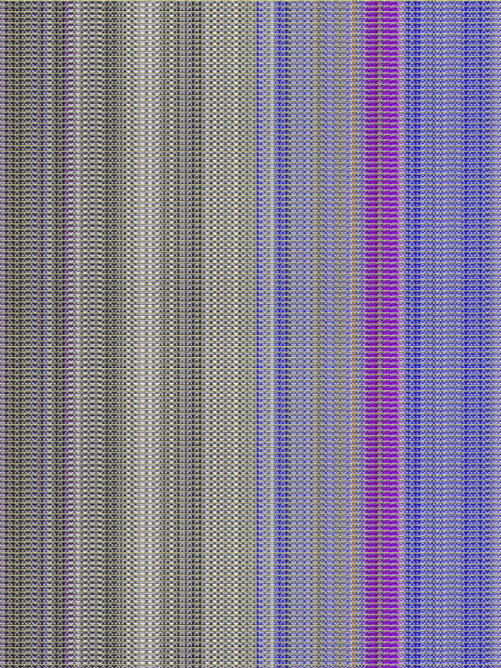 #000046000 GARBLED: An entirely garbled piece with grey, gold, blue, yellow, and purple, like tv fuzz or vhs noise. Mostly vertical.